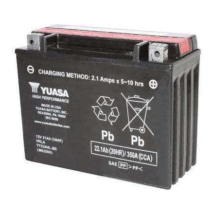 26777 BATTERIE 12V 18Ah YTX24HL-BS YUASA MF SANS ENTRETIEN HAUTE PERFORMANCE LIVREE AVEC PACK ACIDE (Lg205x87x162) YUASA BATTER