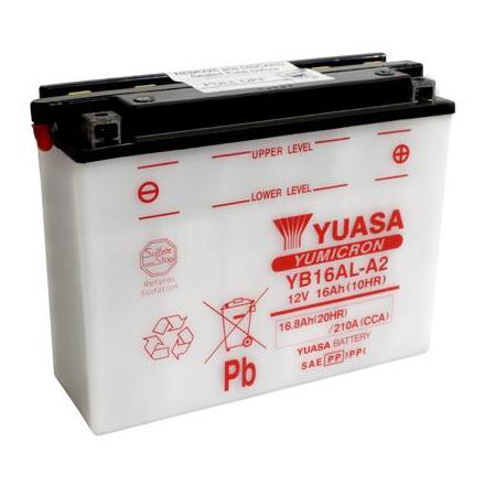 26800 BATTERIE 12V 16Ah YB16AL-A2 YUASA YUMICRON AVEC ENTRETIEN (Lg207x71,5x164) YUASA BATTERIES