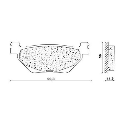 26919 PLAQUETTE DE FREIN NEWFREN POUR YAMAHA 530 TMAX 2012> AR (FD0493BE MAXISCOOT ORGANIQUE) xxx Info NEWFREN 