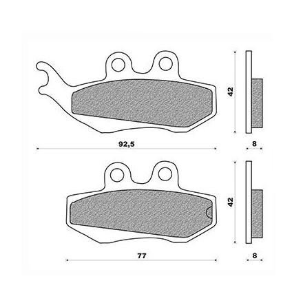 26933 PLAQUETTE DE FREIN NEWFREN POUR PEUGEOT 125 SATELIS 2006> AV, 125 ELYSTAR AV-PIAGGIO 250 GTS AV (GRIMECA) (FD0195B MAXISCO