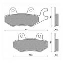 PLAQUETTE DE FREIN NEWFREN POUR KYMCO 50 AGILITY 2005-2008 AV, 125 AGILITY R16 2014-2016 AV, LIKE 2009-2016 AR - HONDA 100 NSF 2