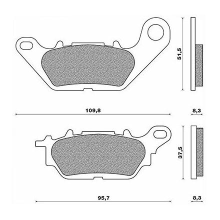 26945 PLAQUETTE DE FREIN NEWFREN POUR YAMAHA 125 YBR 2006>2012 AV-YAMAHA 125 TRICITY 2017> AR-MBK 125 TRYPTIK 2017> AR (FD0437BT