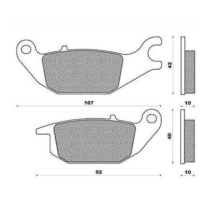 26946 PLAQUETTE DE FREIN NEWFREN POUR HONDA 125 VARADERO 2001>2011, CBR 125 R 2004>2010 AR-YAMAHA 125 TRICITY 2014>2016 AR GAUCH