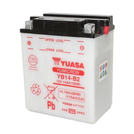 27394 BATTERIE 12V 14Ah YB14-B2 YUASA YUMICRON AVEC ENTRETIEN (Lg134xL89xH166) YUASA BATTERIES