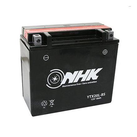 27412 BATTERIE 12V 18Ah YTX20L-BS NHK SANS ENTRETIEN LIVREE AVEC PACK ACIDE (QUALITE PREMIUM) NHK BATTERIES