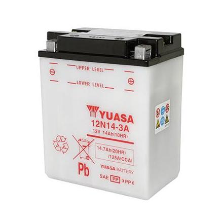 27420 BATTERIE 12V 14Ah 12N14-3A YUASA CONVENTIONNELLE AVEC ENTRETIEN (Lg134xL89xH166) YUASA BATTERIES