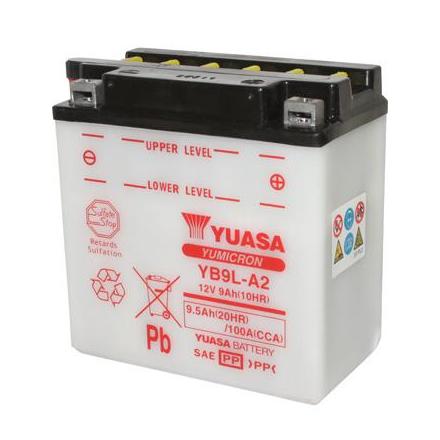 27649 BATTERIE 12V 9 Ah YB9L-A2 YUASA YUMICRON AVEC ENTRETIEN (Lg135xL75xH139) YUASA BATTERIES