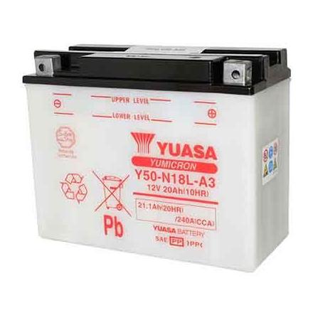 27660 BATTERIE 12V 20Ah Y50N18L-A3 YUASA YUMICRON AVEC ENTRETIEN (Lg205xL90xH162) YUASA BATTERIES