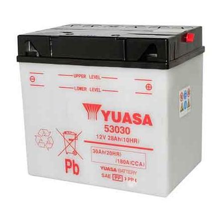 27662 BATTERIE 12V 30Ah 53030 YUASA DIN AVEC ENTRETIEN (Lg186xL130xH171) YUASA BATTERIES