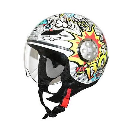 138285 CASQUE JET ENFANT MT URBAN STREET ART BLANC YM (51 à 52cm) xxx Info MT 