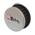 FILTRE A AIR REPLAY R BOX FC CHROME-NOIR FIXATION COUDEE 90° DIAM 35-28