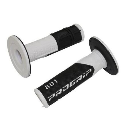 26272 REVETEMENT POIGNEE PROGRIP OFF ROAD 801 DOUBLE DENSITE BASE BLANC-NOIR 115mm (PAIRE) (CROSS-MX) xxx Info PROGRIP 