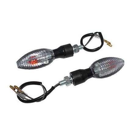 36620 CLIGNOTANT UNIVERSEL REPLAY SQUALE A LAMPE TRANSPARENT-NOIR BASE COURTE -HOMOLOGUE CE- (PAIRE) (12V 10W) xxx Info REPLAY 