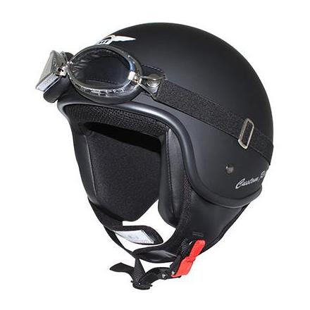 37092 CASQUE JET MT CUSTOM RIDER NOIR MAT XL (LIVRE AVEC LUNETTES) xxx Info MT 