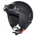 CASQUE JET MT CUSTOM RIDER NOIR MAT XL (LIVRE AVEC LUNETTES)