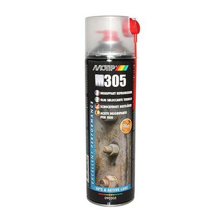 37124 DEGRIPPANT REFROIDISSEUR MOTIP M305 (DEBLOQUE PAR BAISSE SOUDAINE DE TEMPERATURE -30°C) (SPAY 500ml) xxx Info MOTIP 