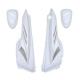 37202 COQUE AR SCOOT BCD POUR MBK 50 STUNT-YAMAHA 50 SLIDER BLANC AVEC PADS (XTREME AVEC GRILLES MONTEES SOUDEES, 4 PIECES) xxx 