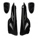 COQUE AR SCOOT BCD POUR MBK 50 STUNT-YAMAHA 50 SLIDER NOIR AVEC PADS (XTREME AVEC GRILLES MONTEES SOUDEES, 4 PIECES)