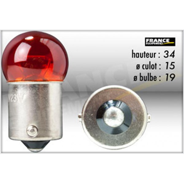 Ampoule BA15S/G18 12V 21W ou 12V 23W Orange - FP MOTO
