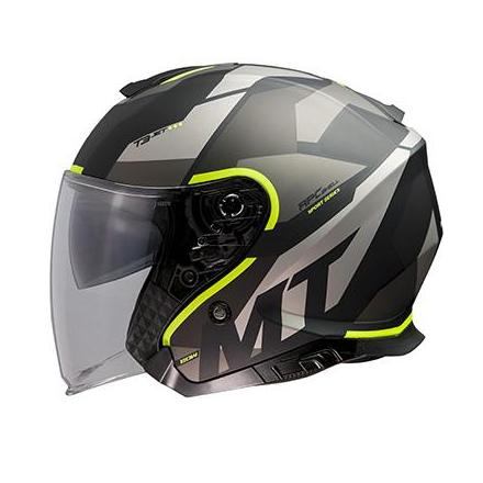  CASQUE JET MT THUNDER 3 SV DOUBLE ECRANS BOW GRIS MAT-JAUNE FLUO XXXL xxx Info 