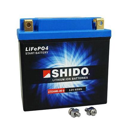  BATTERIE 12V 4 Ah LTX14-BS SHIDO LITHIUM ION PRET A L'EMPLOI (Lg134xL75xH168) REMPLACE YTX14-BS xxx Info 