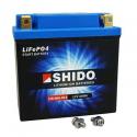 BATTERIE 12V 4 Ah LTX14-BS SHIDO LITHIUM ION PRETE A L'EMPLOI (Lg134xL75xH168) REMPLACE YTX14-BS