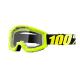  MASQUE-LUNETTES CROSS 100% STRATA JAUNE FLUO ECRAN TRANSPARENT ANTI-BUEE-ANTI-RAYURES xxx Info 