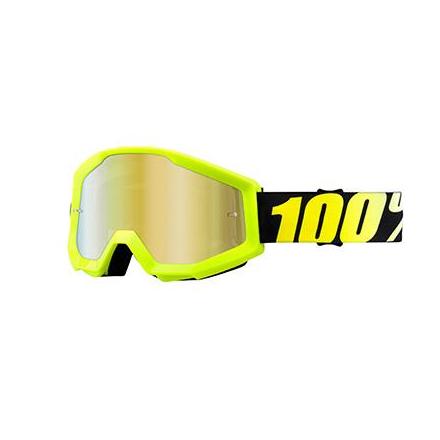  MASQUE-LUNETTES CROSS 100% STRATA JAUNE FLUO ECRAN MIROIR ANTI-BUEE-ANTI-RAYURES xxx Info 