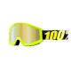  MASQUE-LUNETTES CROSS 100% STRATA JAUNE FLUO ECRAN MIROIR ANTI-BUEE-ANTI-RAYURES xxx Info 