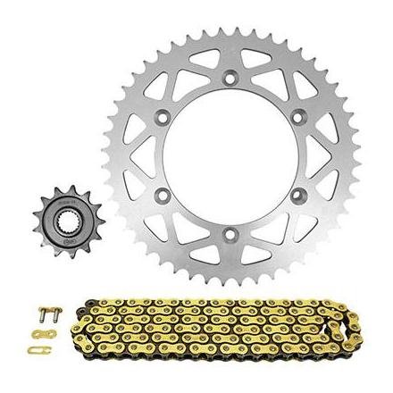 160407 KIT CHAINE ADAPTABLE YAMAHA 125 YZ 2005>2020 520 13x48 (DIAM COURONNE ALU 130-150-8.5) (DEMULTIPLICATION ORIGINE) -A