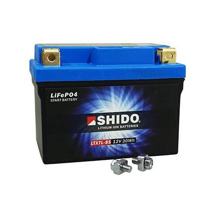 160282 BATTERIE 12V 2,4 Ah LTX7L-BS SHIDO LITHIUM ION PRET A L'EMPLOI (Lg113xL69xH125) REMPLACE YTX7L-BS xxx Info 