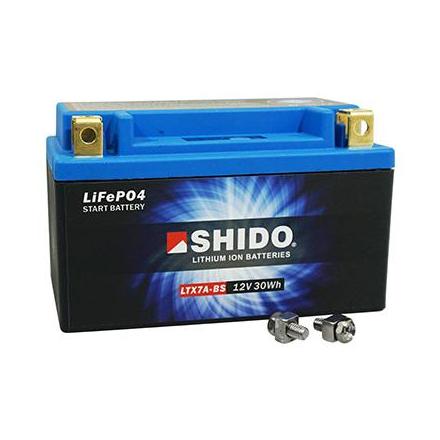 160280 BATTERIE 12V 2,4 Ah LTX7A-BS SHIDO LITHIUM ION PRET A L'EMPLOI (Lg150xL87xH93) REMPLACE YTX7A-BS xxx Info 