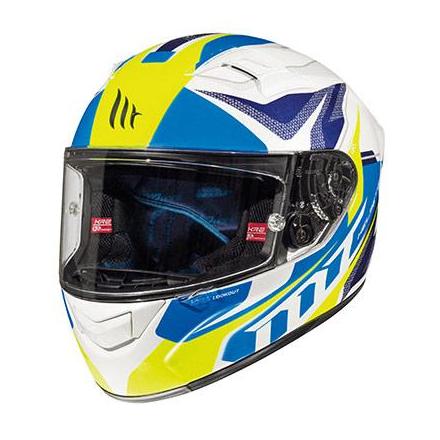 157421 CASQUE INTEGRAL ADULTE MT FF103 KRE LOOKOUT BLANC-BLEU-JAUNE BRILLANT XS (BOUCLE DOUBLE D) xxx Info 