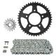 160467 KIT CHAINE ADAPTABLE HONDA 600 VT SHADOW 1986> 525 16x44 (DIAM COURONNE 80-110-10.5) (DEMULTIPLICATION ORIGINE) -AFA