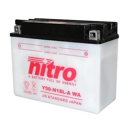 125788 BATTERIE 12V 20Ah Y50N18L-A NITRO AVEC ENTRETIEN (Lg205xL90xH162) xxx Info 