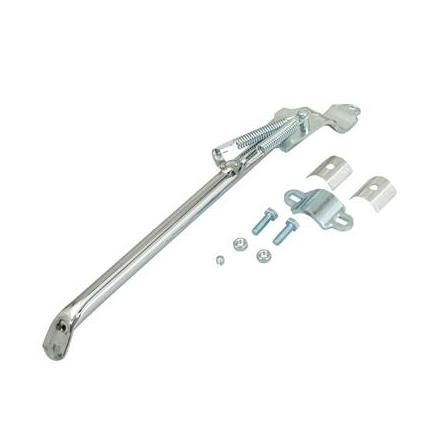 160610 BEQUILLE CYCLO LATERALE ADAPTABLE PEUGEOT 103 SP, MVL LISSE CHROME (LONGUEUR 340mm) -SELECTION P2R- xxx Info 