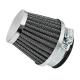 158755 FILTRE A AIR REPLAY KN GRILLE ACIER CHROME FIXATION DROITE DIAM INTERIEUR 50mm (LONGUEUR TOTALE 80mm, LONGUEUR CORNET 60m