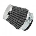 FILTRE A AIR REPLAY KN GRILLE ACIER CHROME FIXATION DROITE DIAM INTERIEUR 50mm (LONGUEUR TOTALE 80mm, LONGUEUR CORNET 60mm)