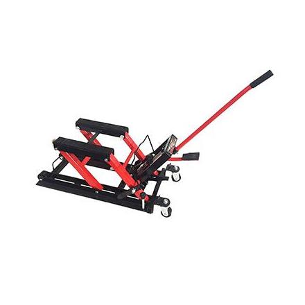 161707 LEVE-CRIC MOTO HYDRAULIQUE CAPACITE 680 Kg (4 ROULETTES) HAUTEUR MAXI 37,5 cm HAUTEUR MINI 11 cm (600x310mm) xxx Info 