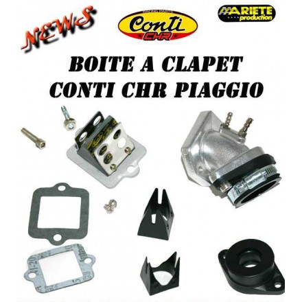 Boîte à clapet Big CONTI CHR Moteur scooter Piaggio air et H2o D.19/21 + 24/32