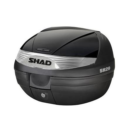 161161 TOP CASE SHAD SH29 NOIR 29L AVEC PLATINE POUR SCOOTER-MAXISCOOTER (CONTENANCE 1 CASQUE INTEGRAL + 1 PAIRE DE GANTS) (L40x