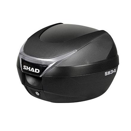 161165 TOP CASE SHAD SH34 NOIR-CARBONE 34L AVEC PLATINE (CONTENANCE 1 CASQUE INTEGRAL + ACCESSOIRES) (L42xH31xP43cm) (D0B34106)