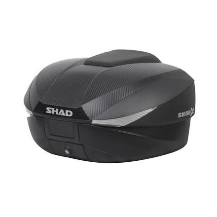 161392 TOP CASE SHAD SH58X EXPANDABLE NOIR-CARBONE 58L AVEC AVEC PLATINE (3 VOLUMES POSSIBLE 46-52-58) CONTENANCE 2 CASQUES INTE