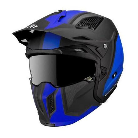 163117 CASQUE TRIAL MT STREETFIGHTER SV DOUBLE ECRANS TRANSFORMABLE AVEC MENTONNIERE AMOVIBLE ROUGE-BLEU MAT XS 2 Général 