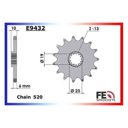 5115.E432.15 Pignon sortie de boite Suzuki DR 350 '90/99 15 520 Pignon sortie de boite FRANCE EQUIPEMENT | Fp-moto.com