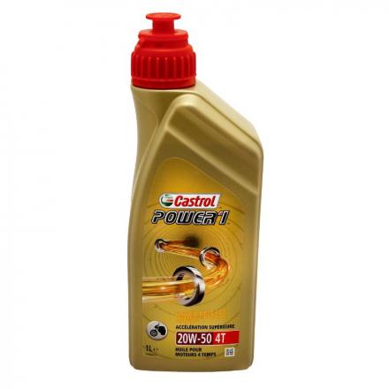 150317 HUILE MOTEUR 4 TEMPS CASTROL POWER 1 4T 20W50 (1 L) SEMI-SYNTHETIQUE - RECOMMANDATION HARLEY DAVIDSON Lubrifiants et ne