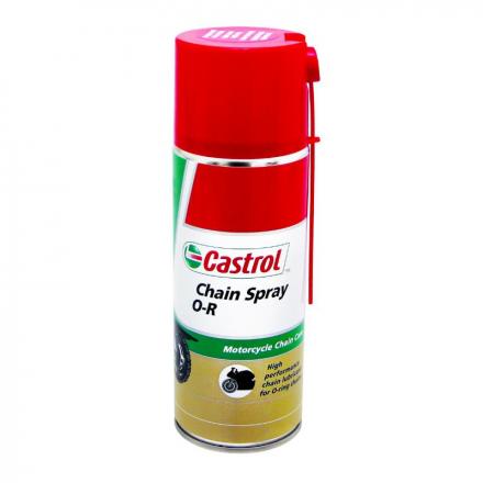 150350 GRAISSE A CHAINE MOTO CASTROL CHAIN SPRAY O-R (AEROSOL 400 ml) O.RING ET X.RING (AVEC OU SANS JOINT) Lubrifiants et net