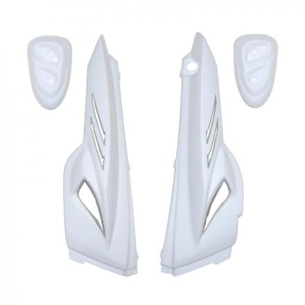 37200 COQUE AR SCOOT BCD POUR MBK 50 STUNT-YAMAHA 50 SLIDER BLANC AVEC PADS (XTREME, 4 PIECES) Coques arrière BCD | Fp-moto.co