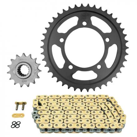 167817 KIT CHAINE ADAPTABLE APRILIA 1100 TUONO 2015- 525 15x42 (DIAM COURONNE 100-120-10.25) (DEMULTIPLICATION ORIGINE) -AF