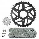 KIT CHAINE ADAPTABLE KTM 125 RC 2014-2020 520 14x45 (DEMULTIPLICATION ORIGINE) -AFAM-